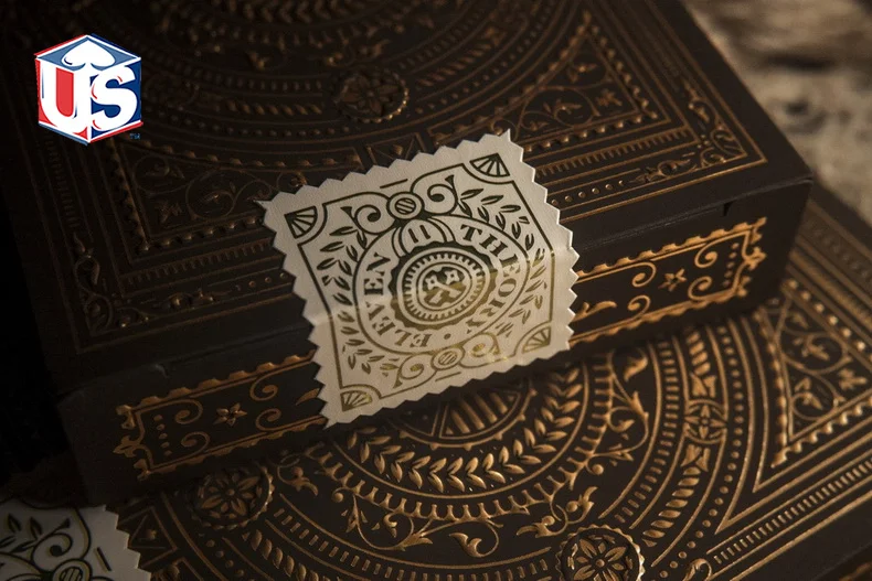 Совершенно новый Theory11 медальоны Золотая рельефная коробка для покера