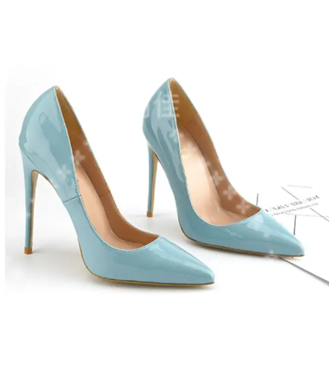Brand Shoes Women Red High Heels 12 CM Women Wedding Shoes Black Nude High Heels - Color: 12cm