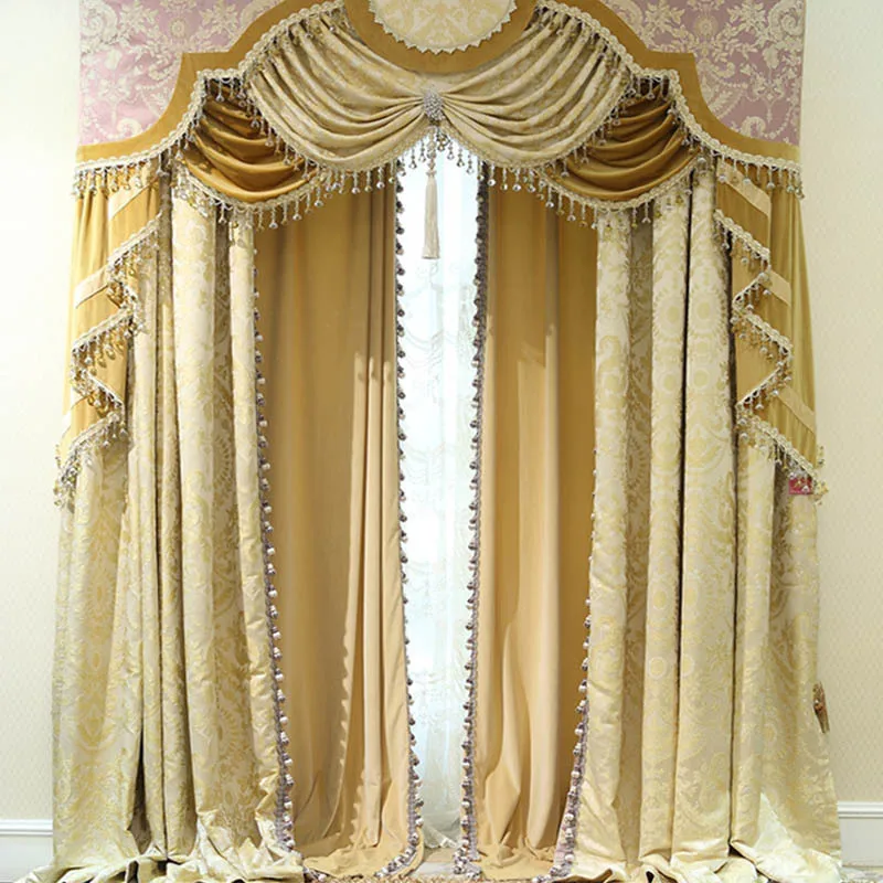 Красивые золотые жалюзи С Балдахинами классические шторы для окон экстремальные