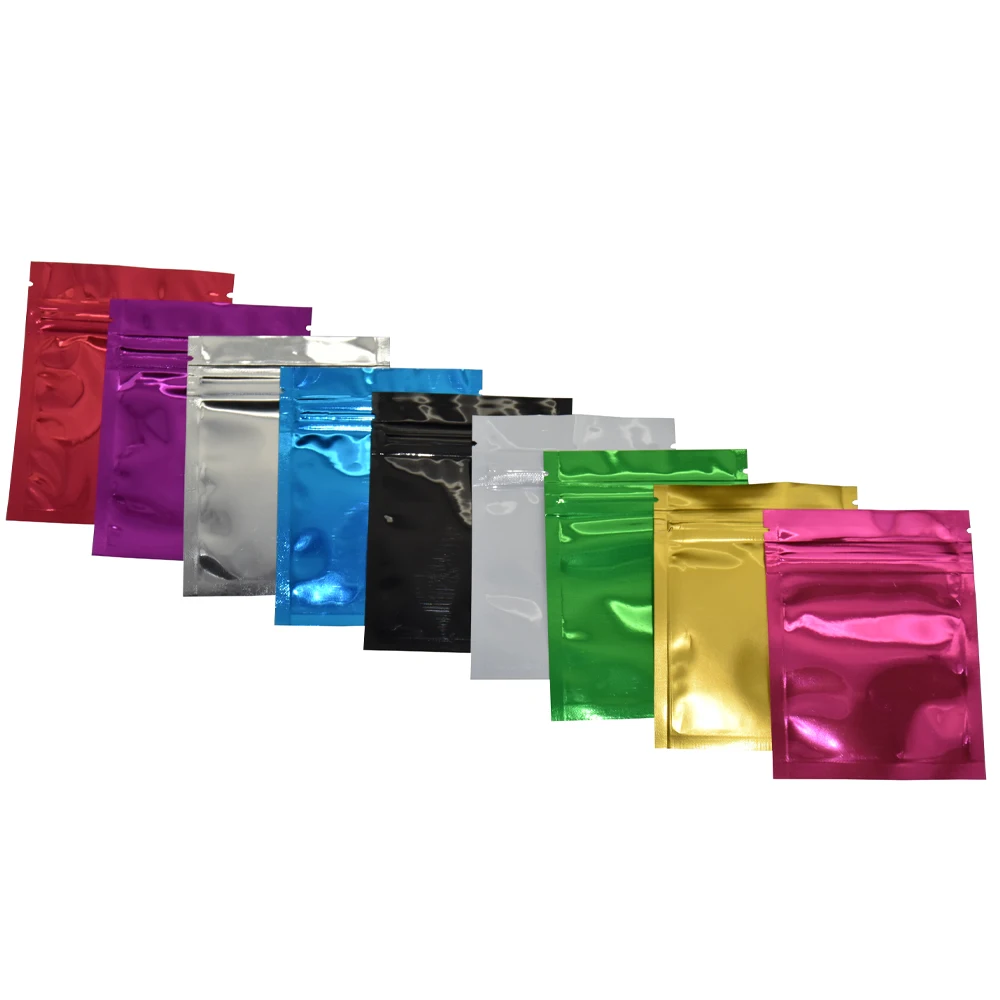 Черный пакет из алюминиевой фольги термоуплотнительный для хранения на молнии