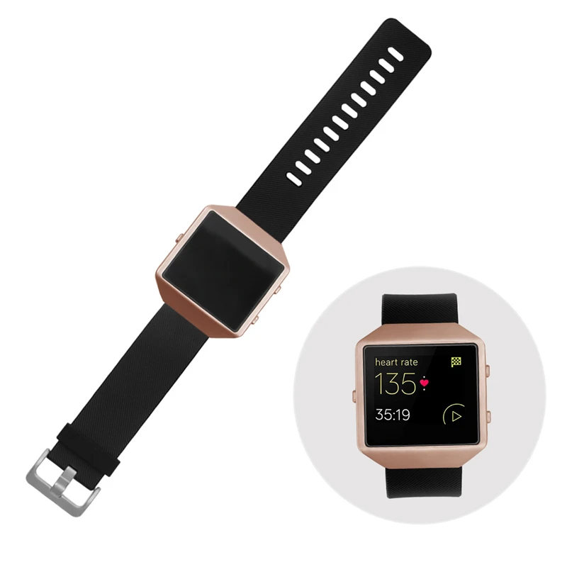 Bemorcabo для Fitbit Blaze Band, сменный Силиконовый браслет с новой рамкой из розового золота для Fitbit Blaze smart fitness Watch