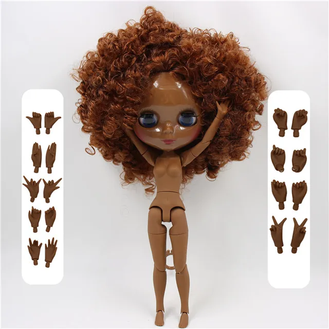 super black skin Фабрика Блит кукла 1/6 bjd супер черный тон кожи darkest ультра кожи коричневый волосы тела 1/6 30 см 280BLQE965 - Цвет: super black skin