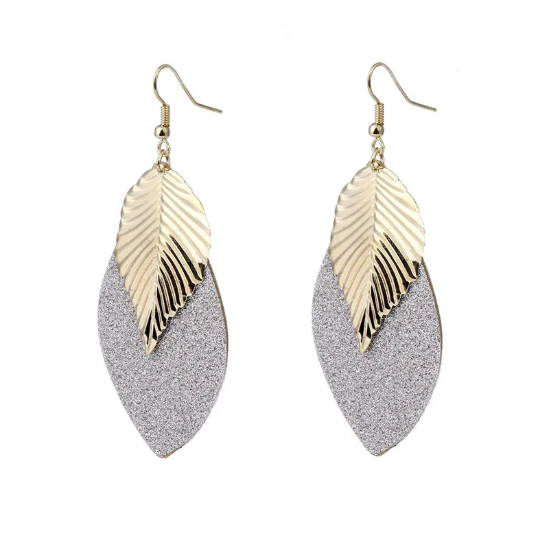 Orecchini Special Offer Sale Oorbellen 2017 Fashion Dangle Earrings Black gold silver Metal Alloy The Leaves For Women | Украшения и