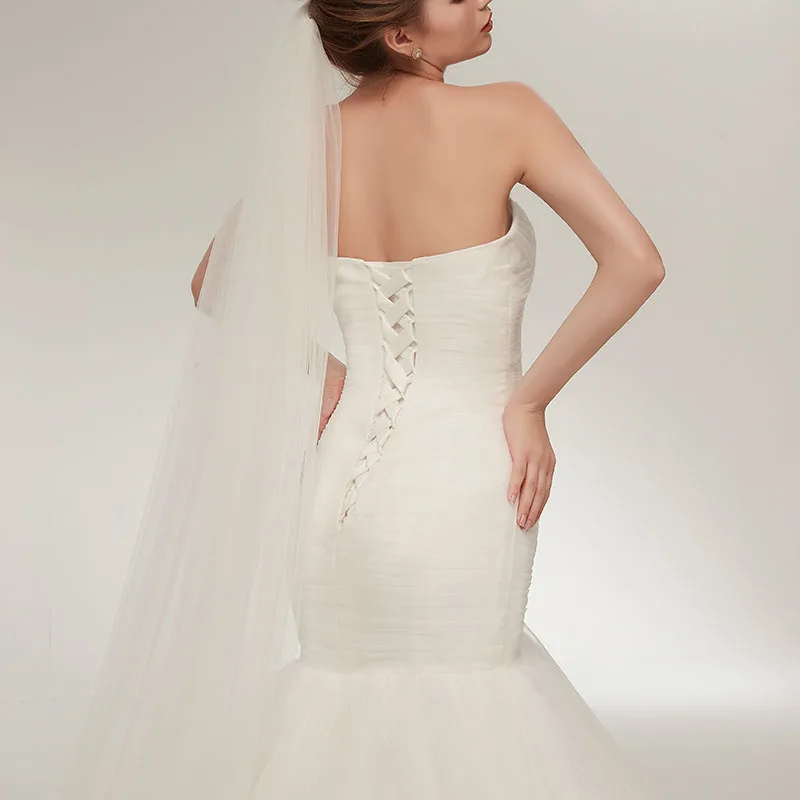 

Simple White Ivory Wedding Gown Mermaid Wedding Dress vestido De noiva