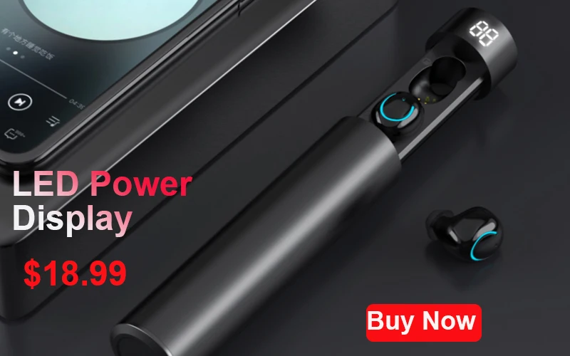 Tws V5.0 Bluetooth наушники, стерео бас, настоящие беспроводные наушники, Спортивные Bluetooth наушники, Мини наушники с 2600 мАч, Дополнительный внешний аккумулятор