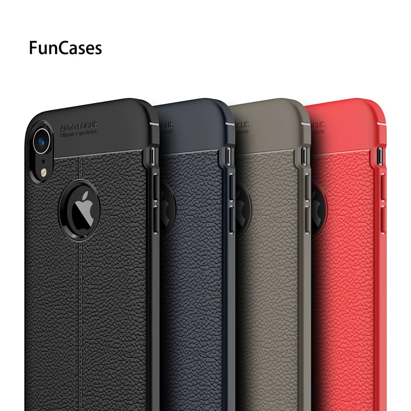 For iPhone XS Case XR Cover Original Lichee Pattern Shock Proof Soft TPU Phone Cases Apple Max Back Covers | Мобильные телефоны и