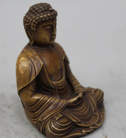 free shipping wholesale factory 4&quot Tibet Buddhism Bronze Seat Sakyamuni Shakyamuni Amitabha Buddha Statue | Дом и сад