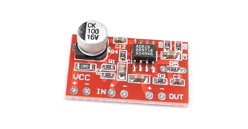 

AD828/TDA1308 Preamplifier DC 4v-14v Power Supply 25mm * 16mm