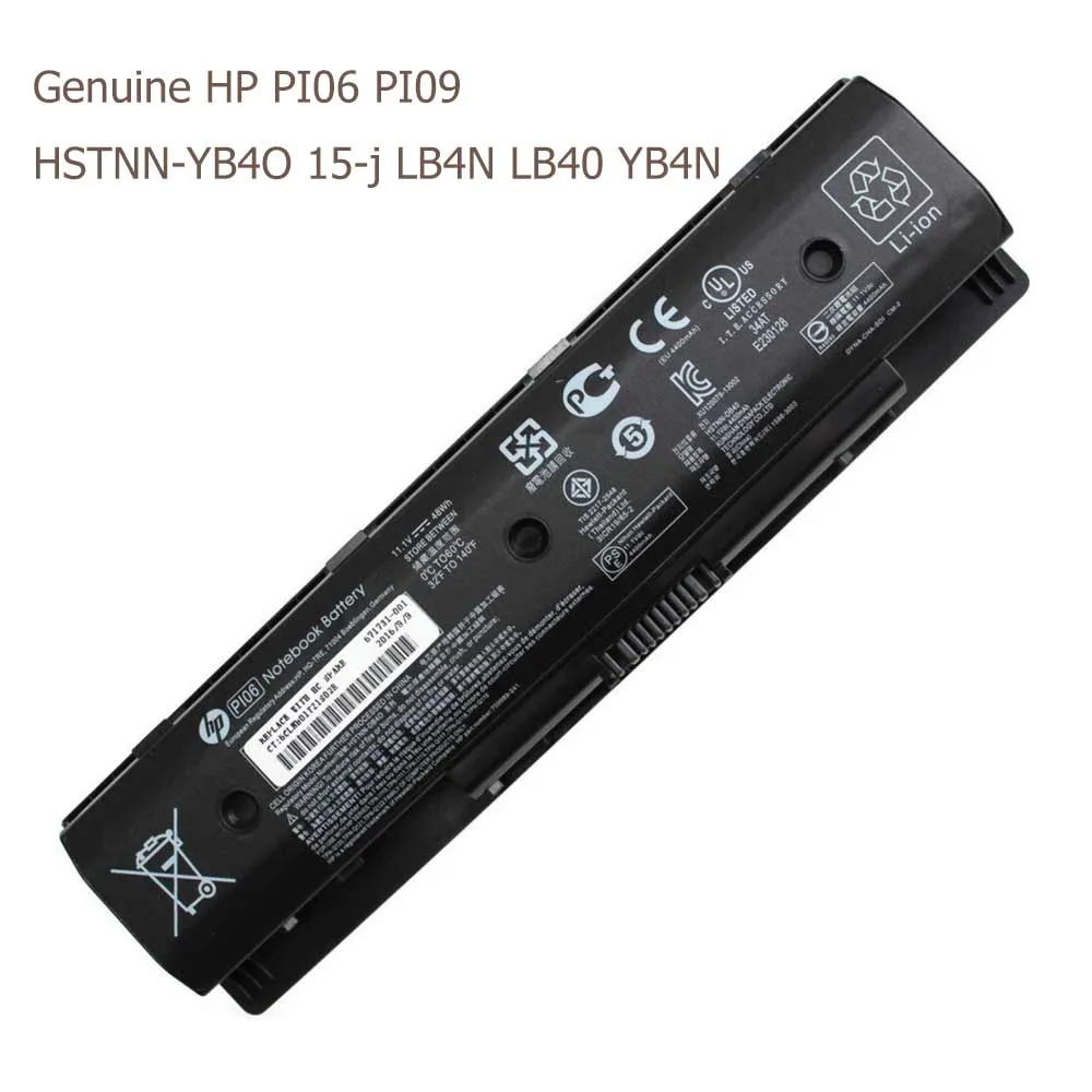 Настоящая аккумуляторная батарея для ноутбука HP PI06 PI09 Envy 15 17 710417-001 710416-001 HSTNN-LB4N 4
