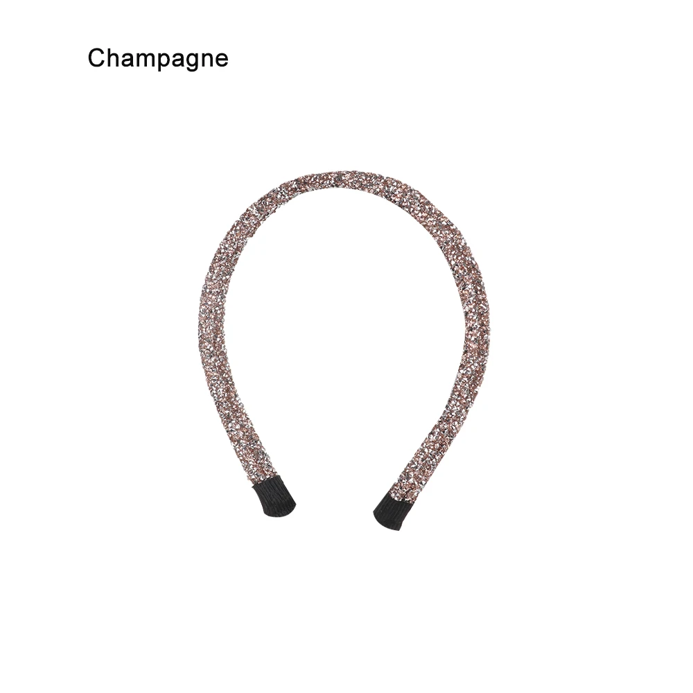 champagne 1 шт. модный обруч для волос со стразами, повязка на голову для женщин, Полный Бриллиант, супер вспышка, двойной кристалл, боковая повязка для волос, аксессуары для волос - Цвет: champagne