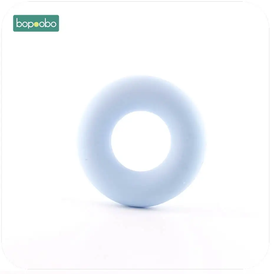 Bopoobo 5 шт. Силиконовое кольцо жевательный Прорезыватель безопасный, не содержит бфа и натуральные аксессуары для прорезывания зубов DIY ремесла Детская Кроватка Детская Игрушка прорезыватель - Цвет: blue ring