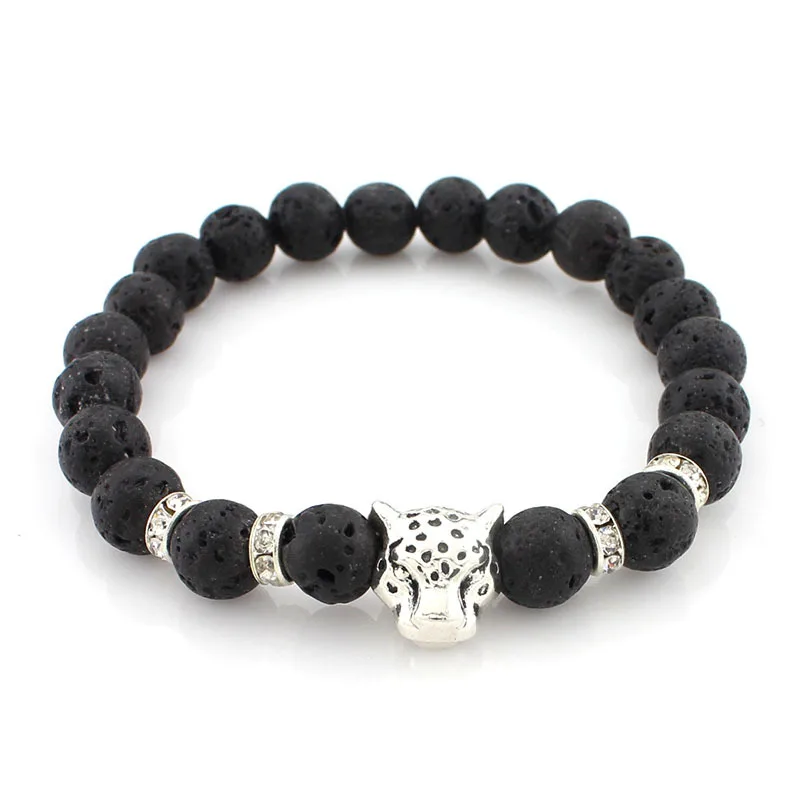 Модные украшения унисекс Природный Вулканический камень leopard Шарм Плетёные