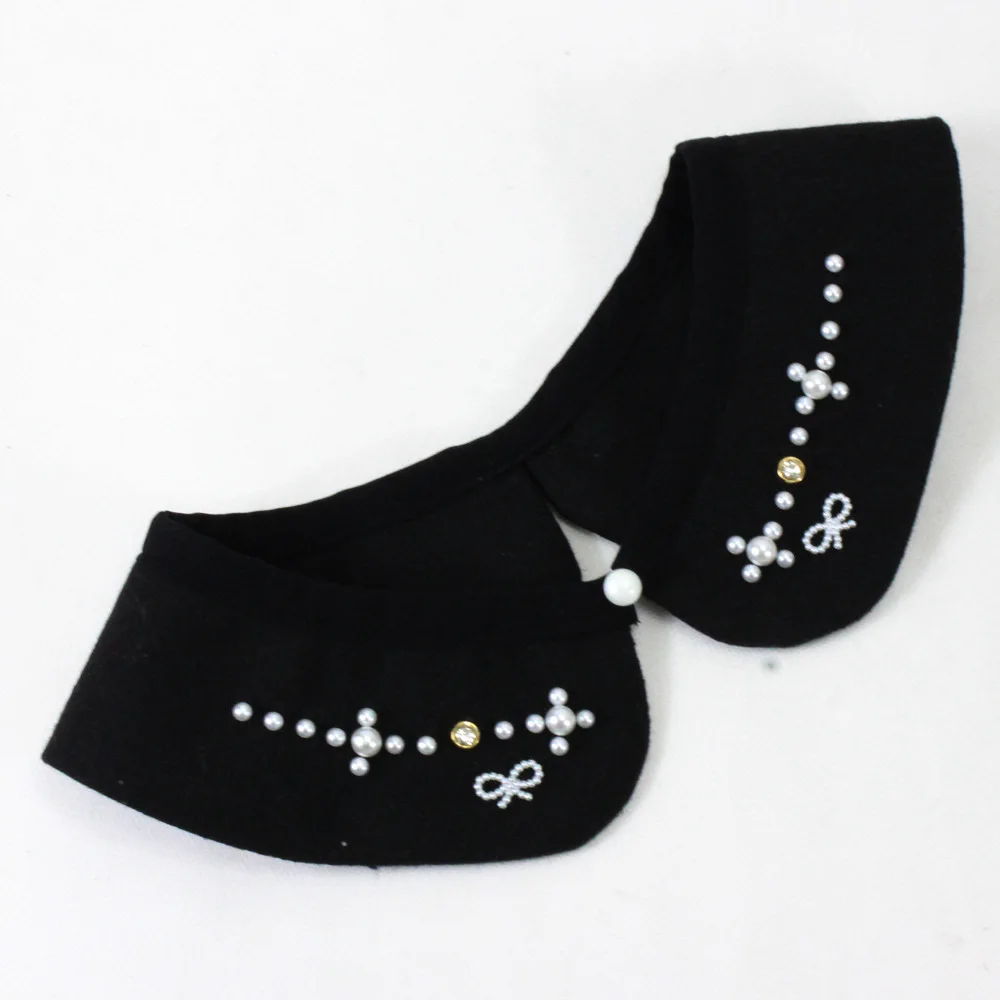 

Jaderic 2018 New Design Women Solid Black Detachable Peter Pan Fake Collar Fashion Accessories for Lady Girl Choker Necklace