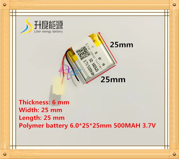 

602525 062525 3.7V 500mah Lithium polymer Battery For for MP4 GPS Toys Smart watch Driving recorder Bluetooth headset