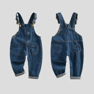 Детский джинсовый комбинезон для мальчиков и девочек джинсовые штаны на