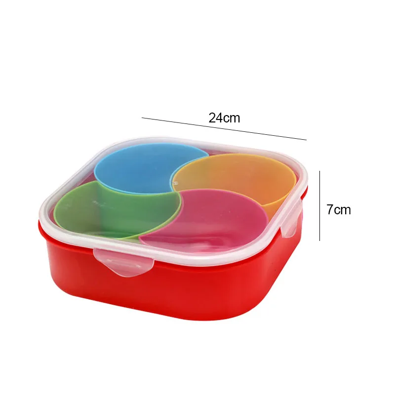 Пластиковые Съемные Контейнеры для сухофруктов 4 отделения|storage box kitchen|box kitchenkitchen