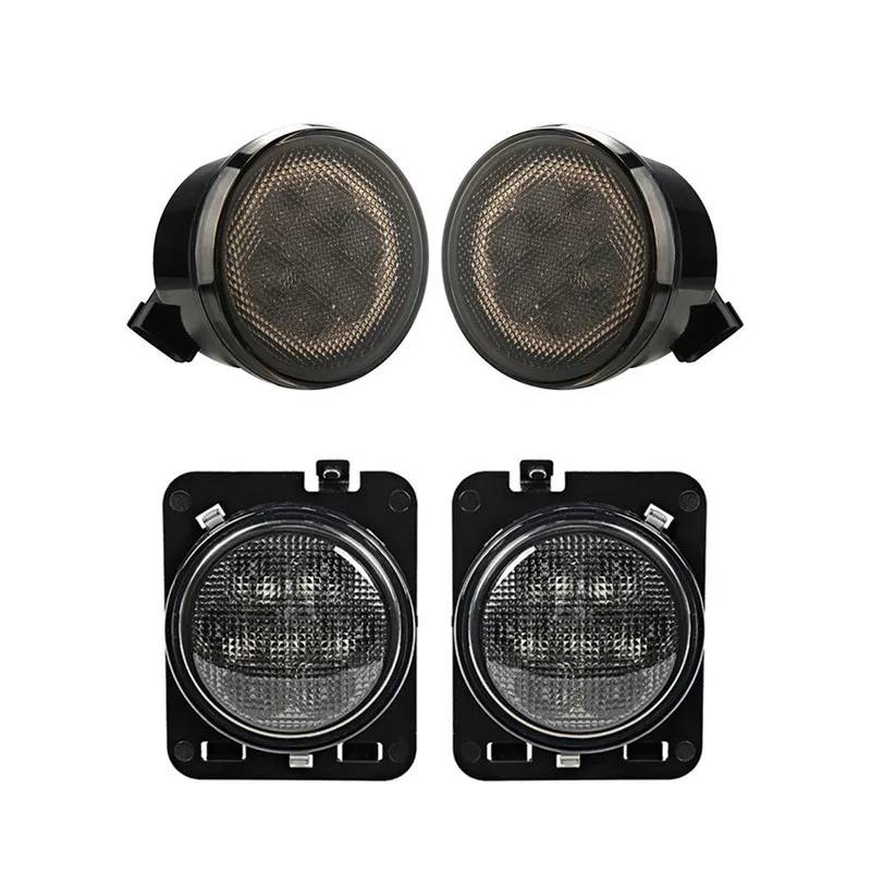 

Combo LED Front Turn Signal Light , Fender Side Marker Parking Lamp For Jeep Wrangler JK Smoke Lens Amber Quality Assured