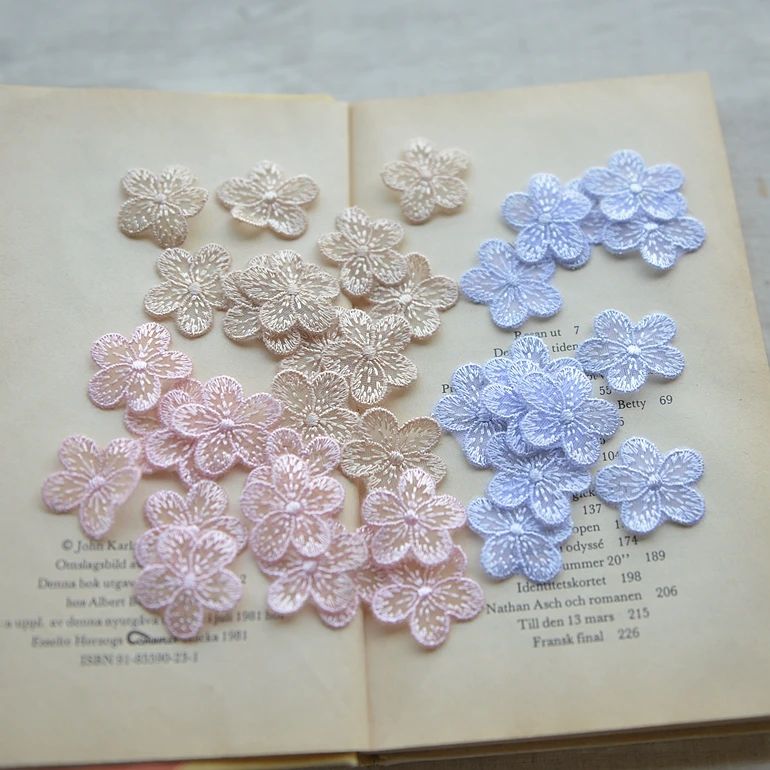 Милое кружевное платье с цветочной аппликацией 2 5 см для рукоделия белого цвета