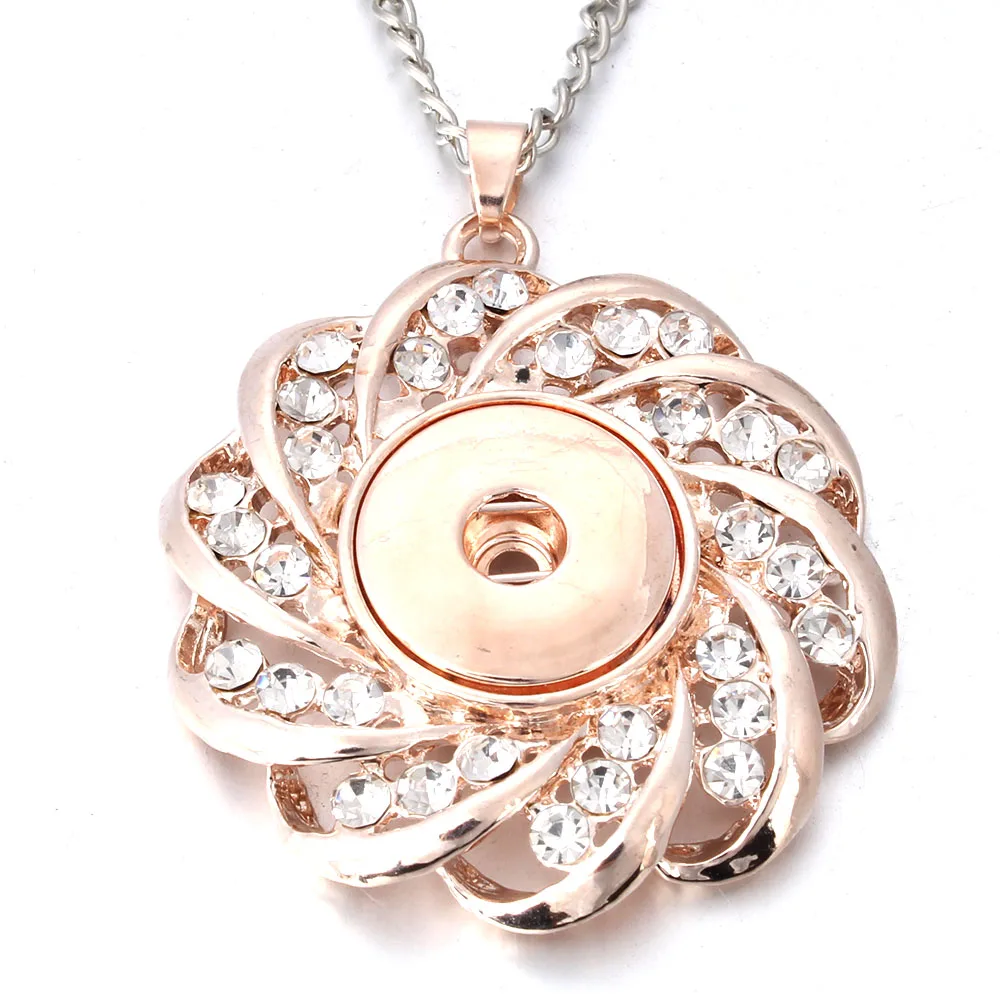 Женское ожерелье из розового золота с кристаллами 18/20 мм|Ожерелья подвеской| |