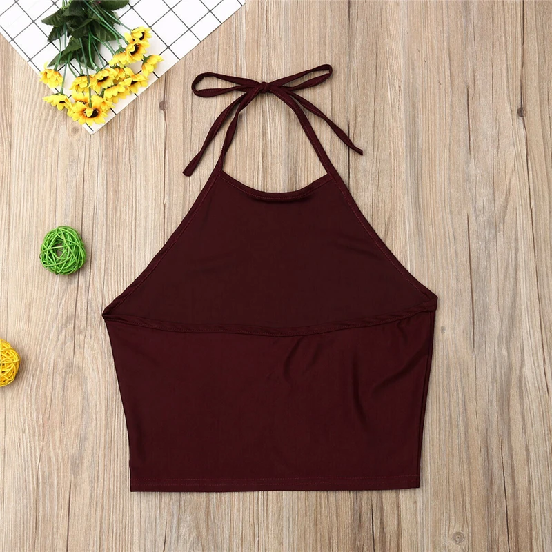 Женская майка без рукавов с открытой спиной и лямкой на шее|Майки| |