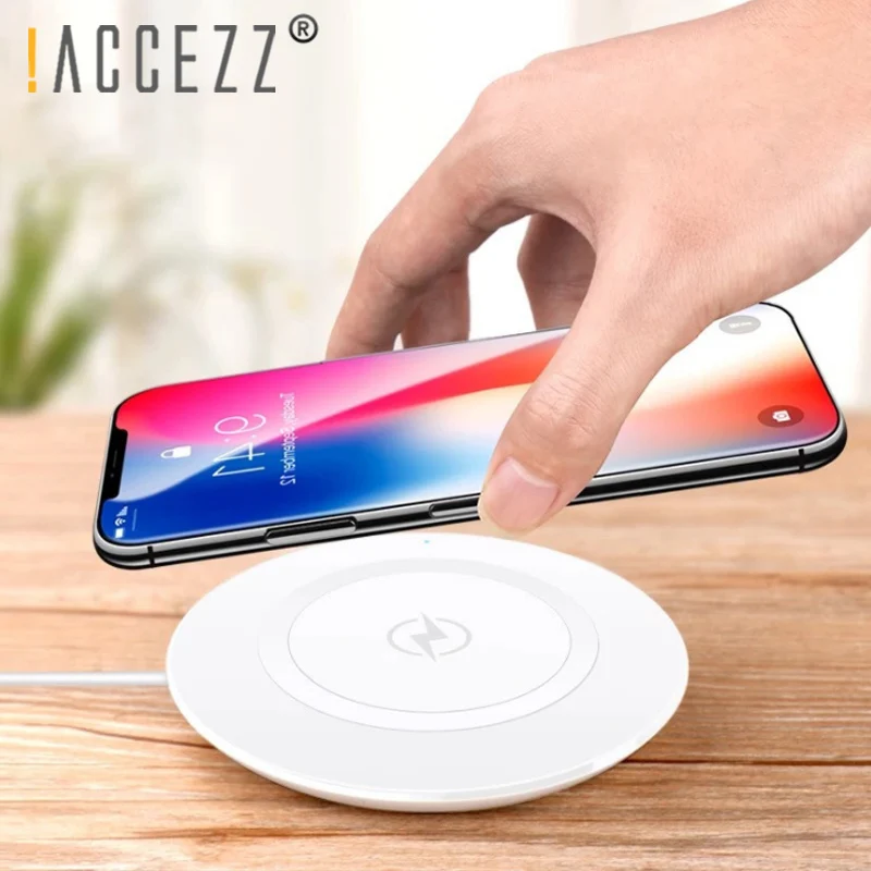 ! ACCEZZ 5 Вт Qi Беспроводное зарядное устройство для быстрой зарядки iPhone X XS samsung S8 S9