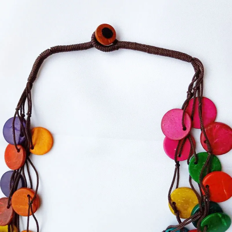 1 шт. цветное деревянное ожерелье натуральный кокосовый орех цепочка веревка