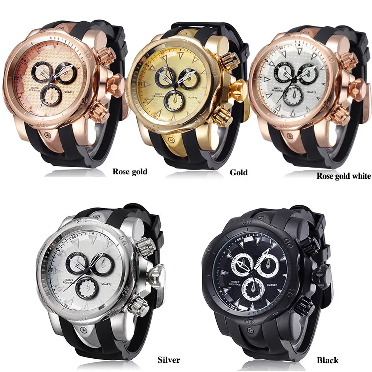 3D большой Уход за кожей лица Кварц-часы Лидер продаж 2016 года силиконовый ремешок