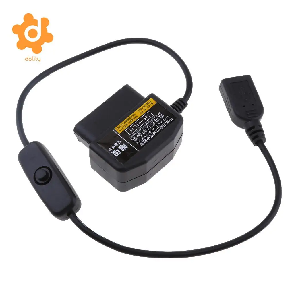 Dolity 12В/36В до 5В/2а автомобильный инвертор питания USB Женский OBD понижающий кабель DVR