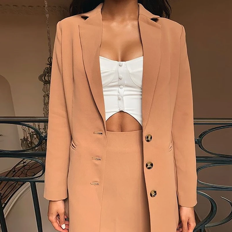 Новинка 2020 модная женская Свободная длинная куртка на пуговицах женское нижнее