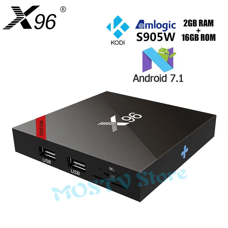 standard X96 Android 7,1 ТВ BOX Quad core Amlogic S905W 2 ГБ 16 ГБ телеприставки смарт-ТВ - Цвет: standard
