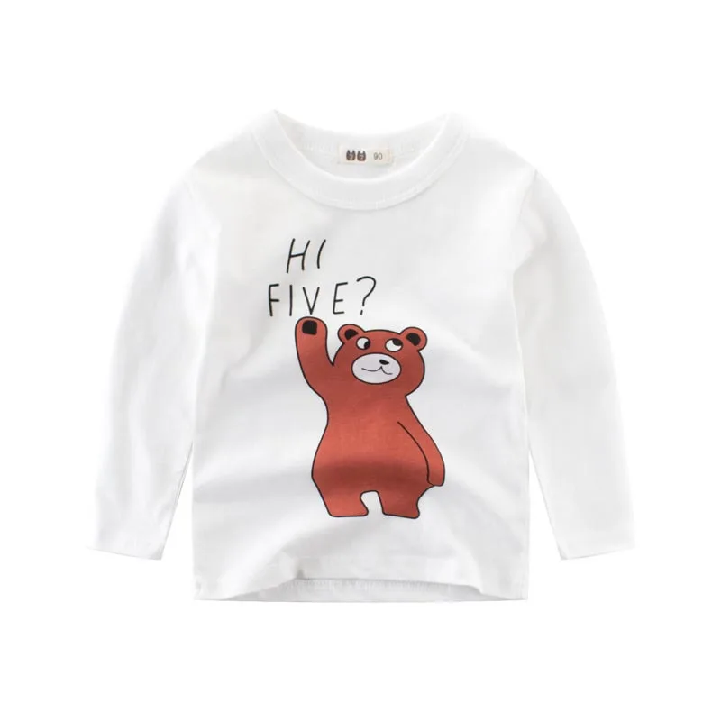 Осенние Топы футболка для маленьких мальчиков и девочек хлопковая детская