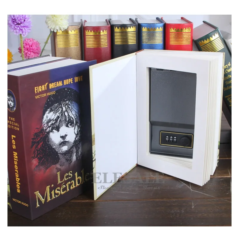 Livro Estilo Hidden Safe Box Senha Simulação Fechadura com Chave Combinada Caixa Secreta Casa Carro Dinheiro Jóias Cofres Telefônicos Viagem