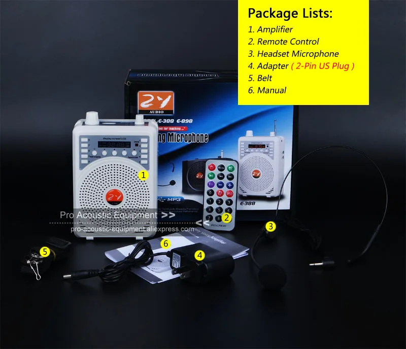 Портативный усилитель 48 Вт голоса многофункциональный обучающий динамик FM MP3