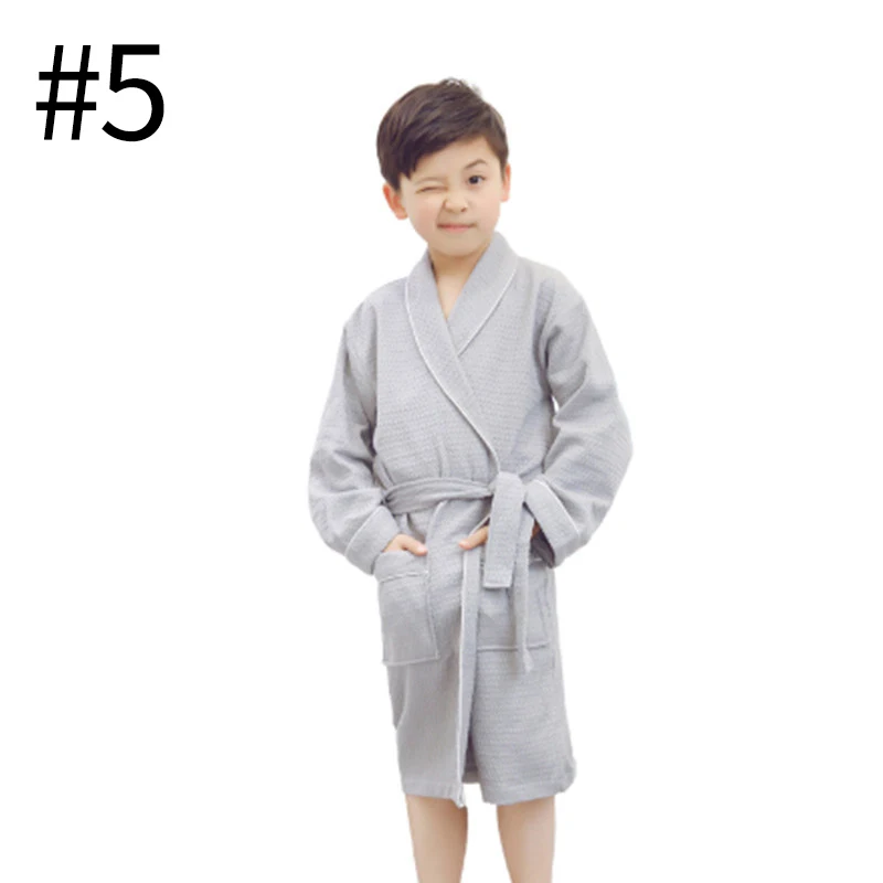 1piece Robes Lace-up Kids Robes Soft Children's Bathrobes Cotton Sleepwears Kids Pajamas Kids Homewear Solid Color Sleepwears - Цвет: style5 2XL