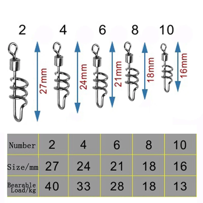 Simpleyi 20 шт. рыболовная искусственная оснастка шарикоподшипник замок Вращающийся