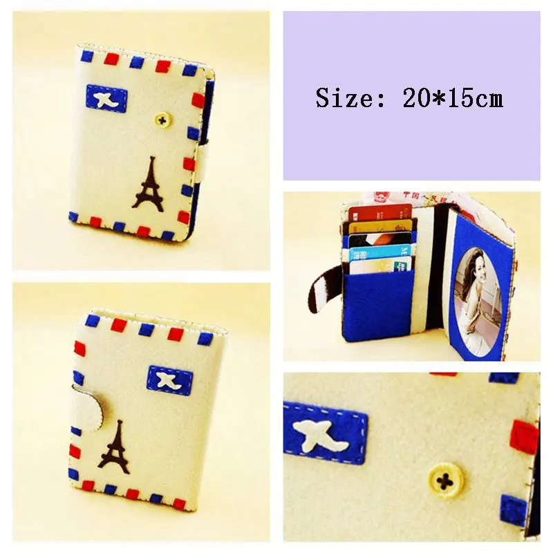 Париж железная башня войлок-Обложка кредитной держатель для карт ID карты Чехол