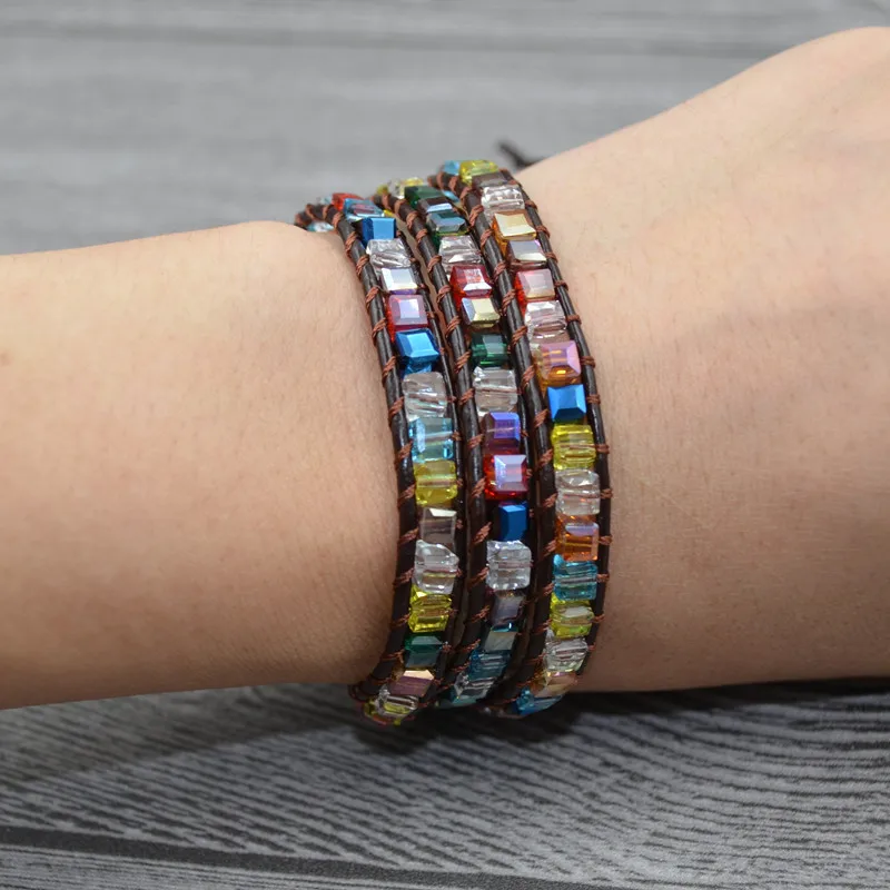 Новинка 2019 г. Набор браслетов из натурального камня и кристаллов ручной работы