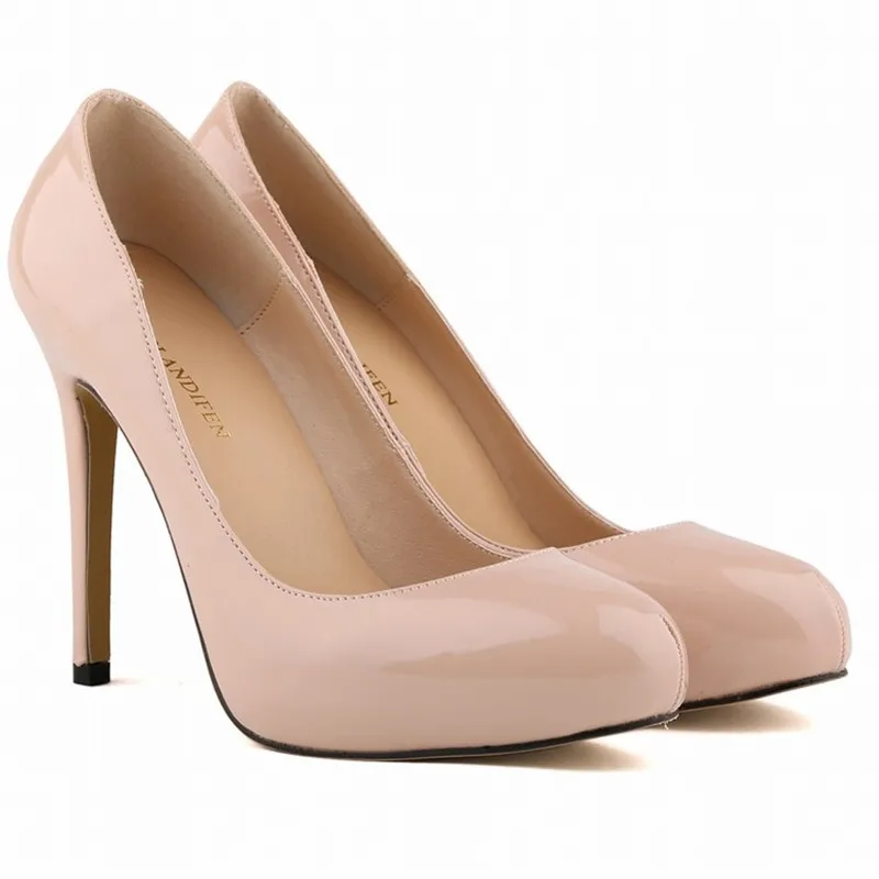 Женские свадебные туфли-лодочки из искусственной кожи на высоком каблуке 11 см с