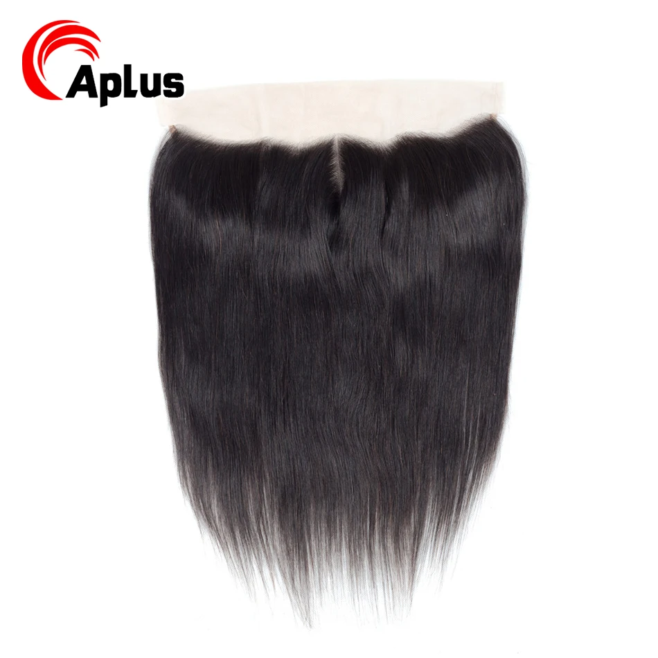 Камбоджийские прямые человеческие волосы пучки Закрытие 100% с фронтальной Aplus 3
