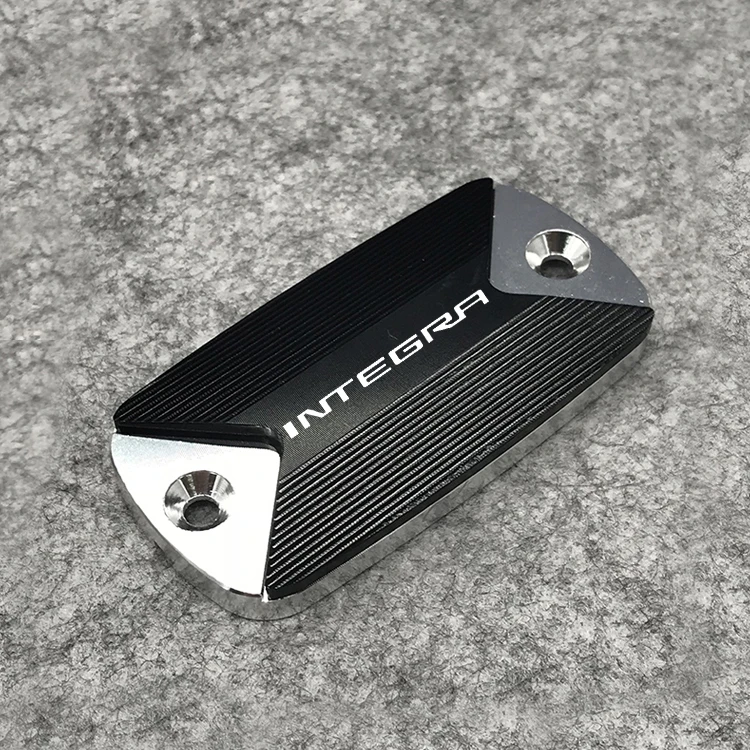 Black-Silver CNC спереди Тормозная жидкость Крышка Резервуара кепки для Honda INTEGRA 750 700 логотип(INTEGRA - Цвет: Black-Silver