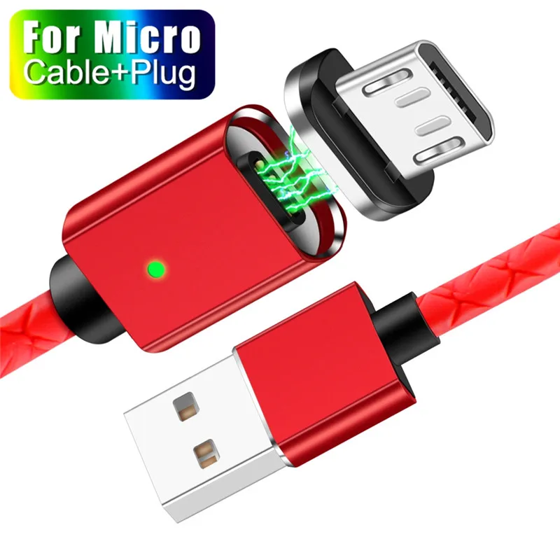 Магнитный кабель Олаф, кабель Micro USB, магнитный кабель для зарядки и передачи данных, кабели Microusb для мобильных телефонов Xiaomi Android, USB провод, шнур - Цвет: Red Micro Cable