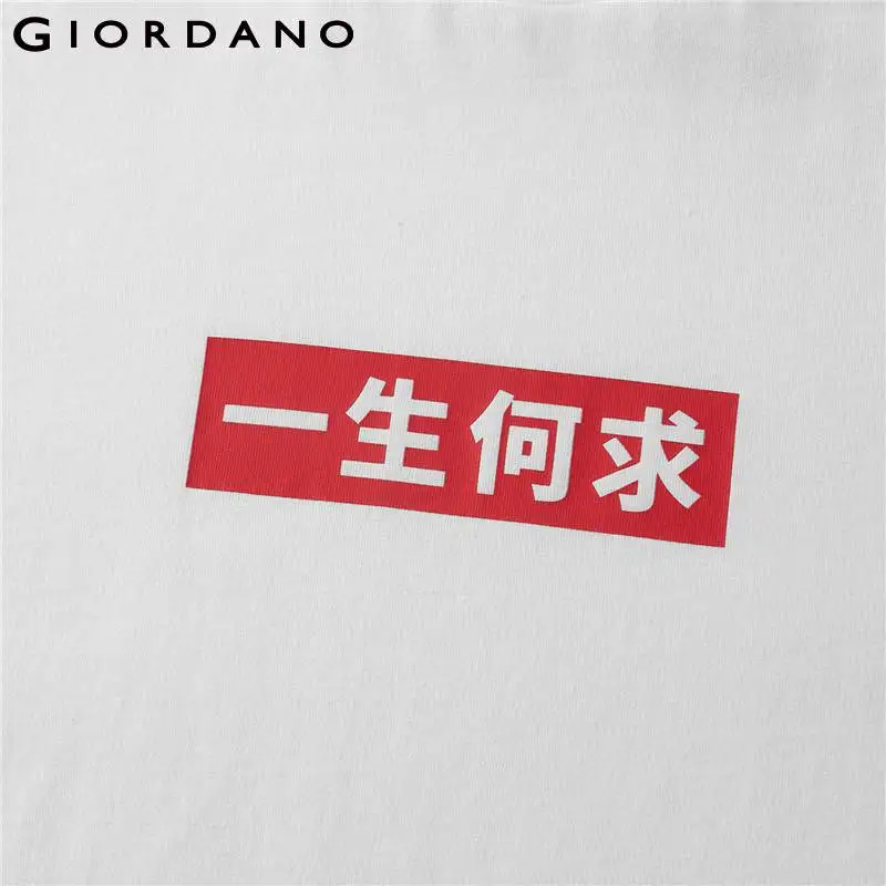 Giordano Мужская футболка с принтом мандарин State коротким рукавом топы для мужчин