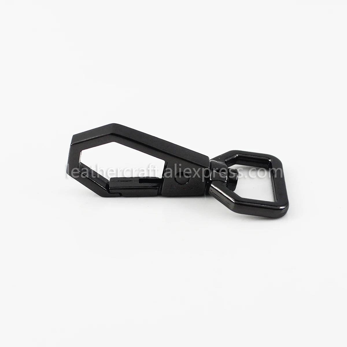 Gun Black 1х металлический полигональный поворотный триггер оснастка крюк Пружинные ворота застежки зажимы кожаный ремень Pet сумка для поводка ремень лямки крючки для ключей - Цвет: Gun Black
