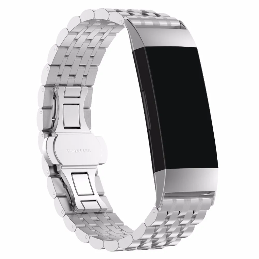 BOX W для Fitbit Charge 3 Bands сменный ремешок из нержавеющей стали 316L Smart