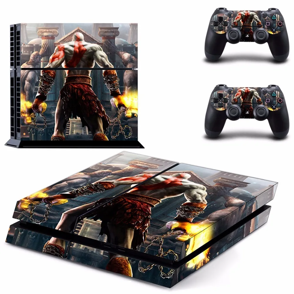 Наклейка на кожу God of War PS4 для консоли Sony PlayStation 4 и 2 контроллера виниловая