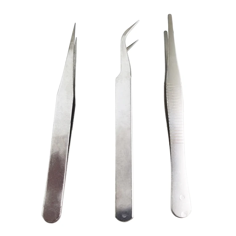 3 pcs Repair Precision Assembly Set Tool Stainless Steel Electronic Tweezers | Инструменты
