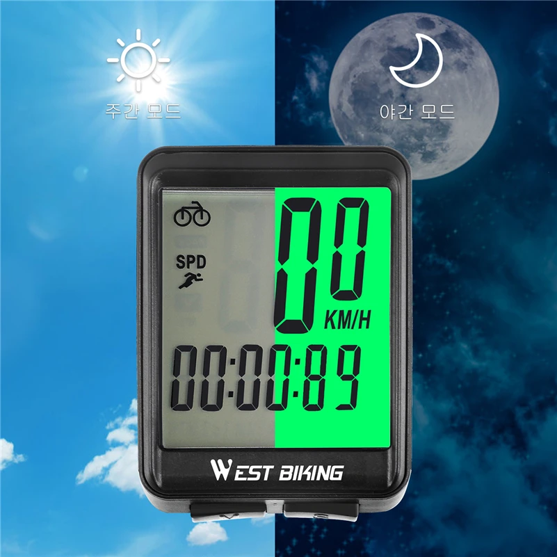 WEST BIKING Multifunction Bicycle Computer Rainproof Wired Wireless Odometer Cycling Speedometer To Bike MTB Accessories | Спорт и