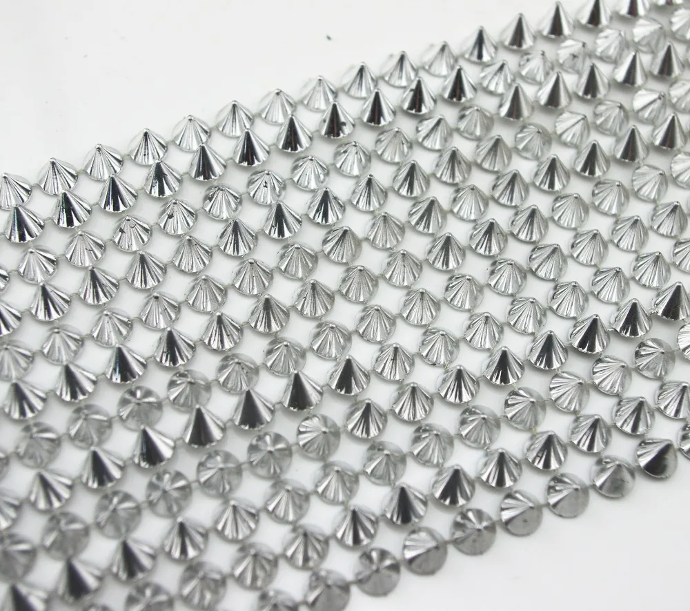 1 ярд заостренная вышивка шип конус с плоской спинкой в стиле панк Рок отделка