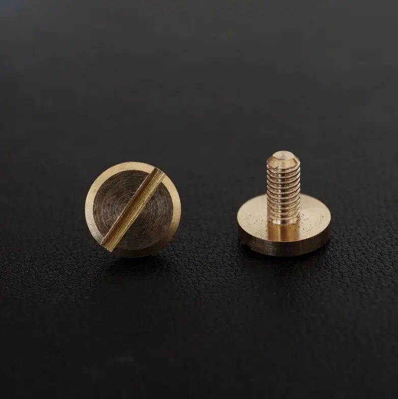 M3 * 6*8 мм твердая латунь плоская головка Кнопка ГВОЗДЬ ВИНТ Чикаго винт кожаный