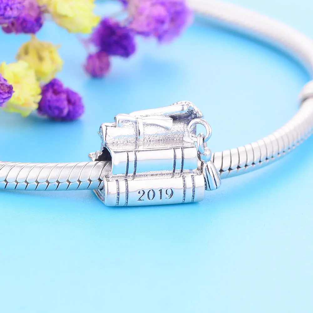 Браслет Pandora из стерлингового серебра 925 пробы, номер, серьги кулон, самодельное ювелирное изделие из бисера, Berloque